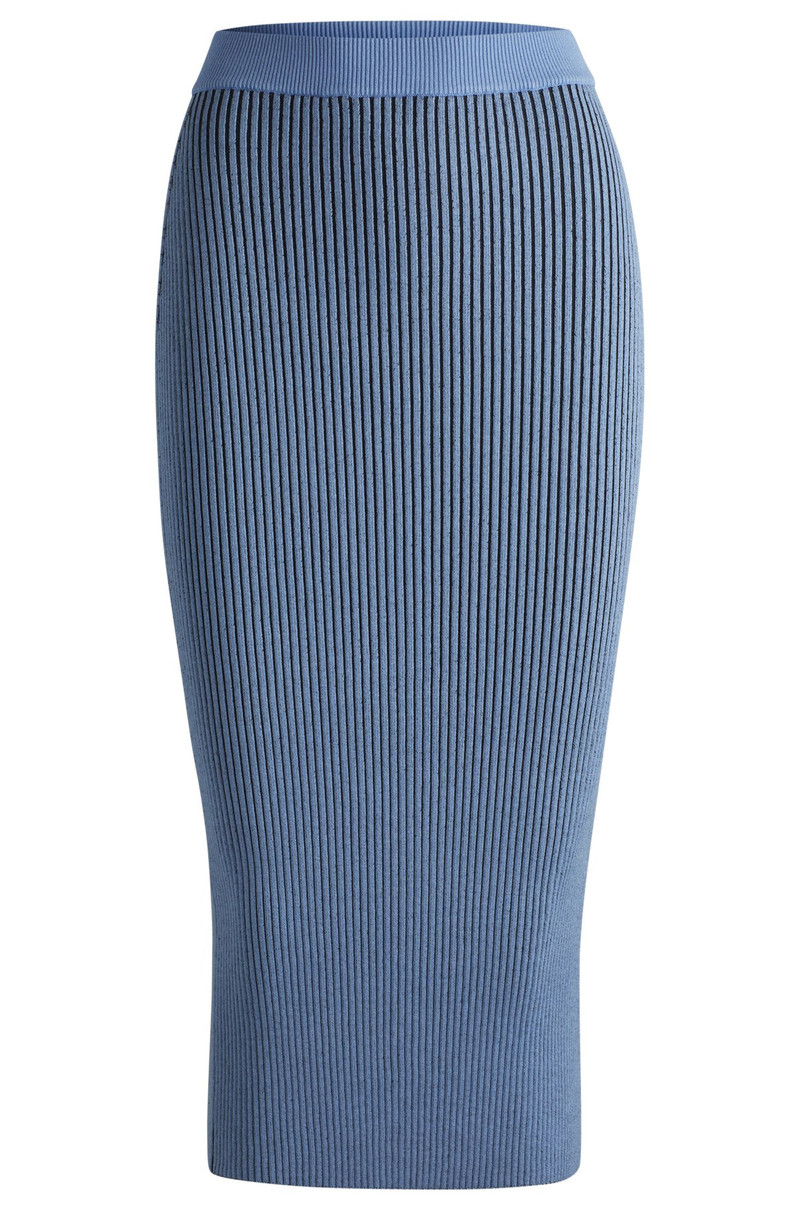 KNITTED TUBE SKIRT WITH TWO-TONE RIB 1