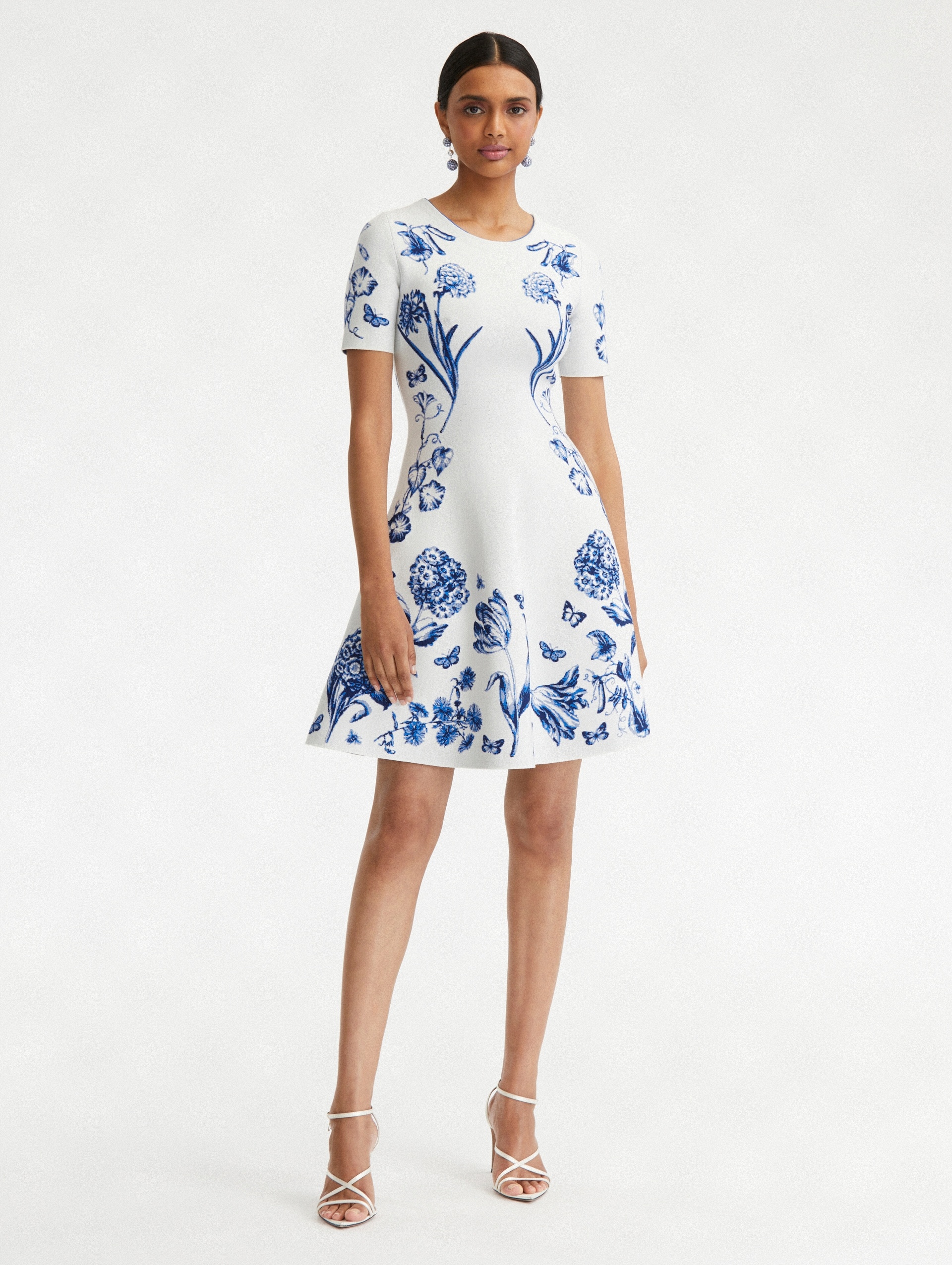 FLORAL TOILE JACQUARD KNIT DRESS - 2