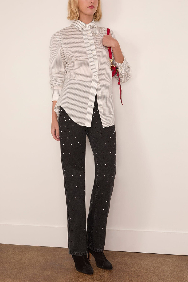 Isabel Marant Aurora Top in Ecru/Black outlook