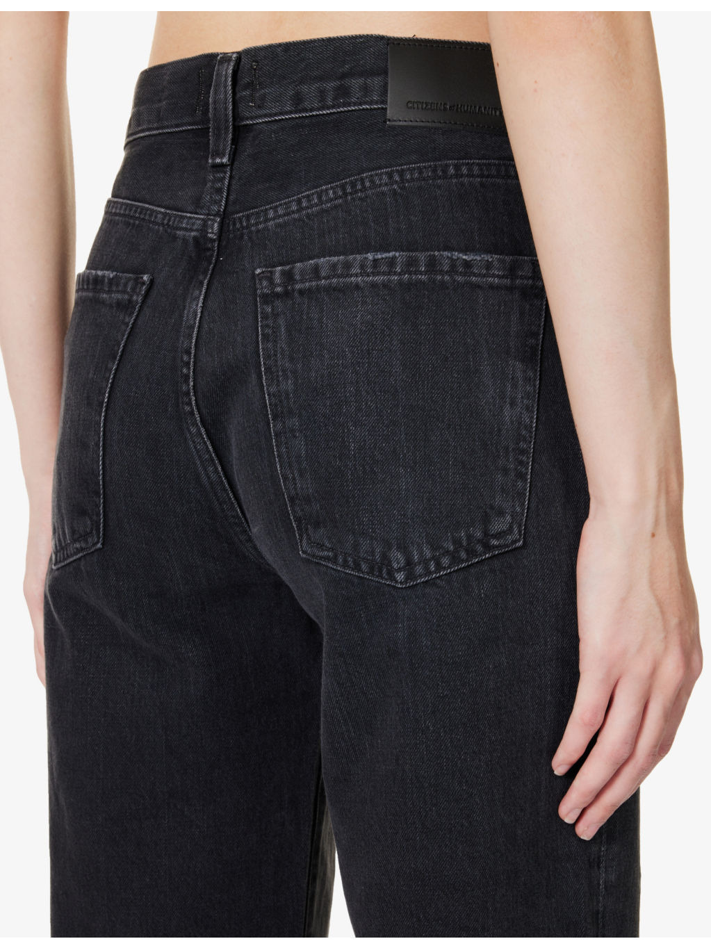 Annina whiskered wide-leg high-rise organic-denim jeans - 6