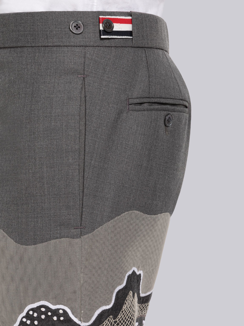BULLION STITCH MESH SCENIC APPLIQUE TROUSER 5