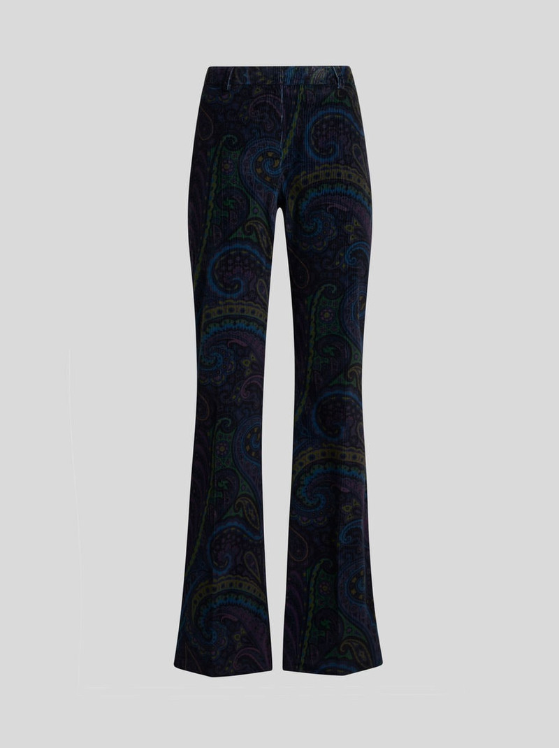 PRINTED CORDUROY VELVET TROUSERS 1