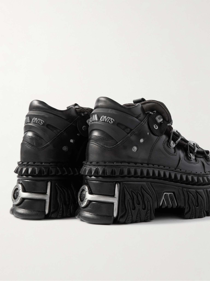+ New Rock Embellished Leather Platform Sneakers 5