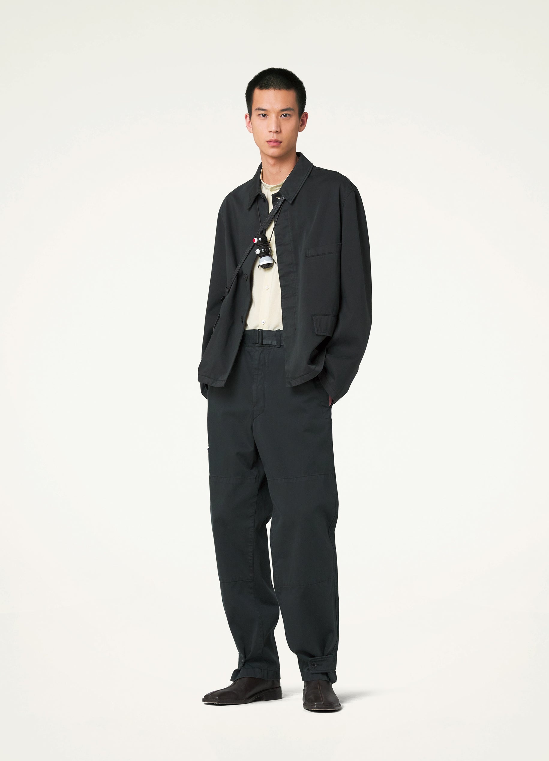 STAND COLLAR TWISTED SHIRT - 6