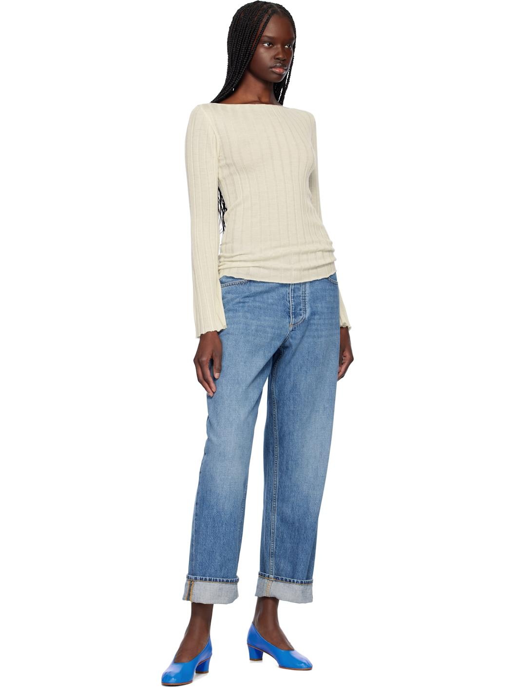 Off-White Rib Flare Sweater - 4