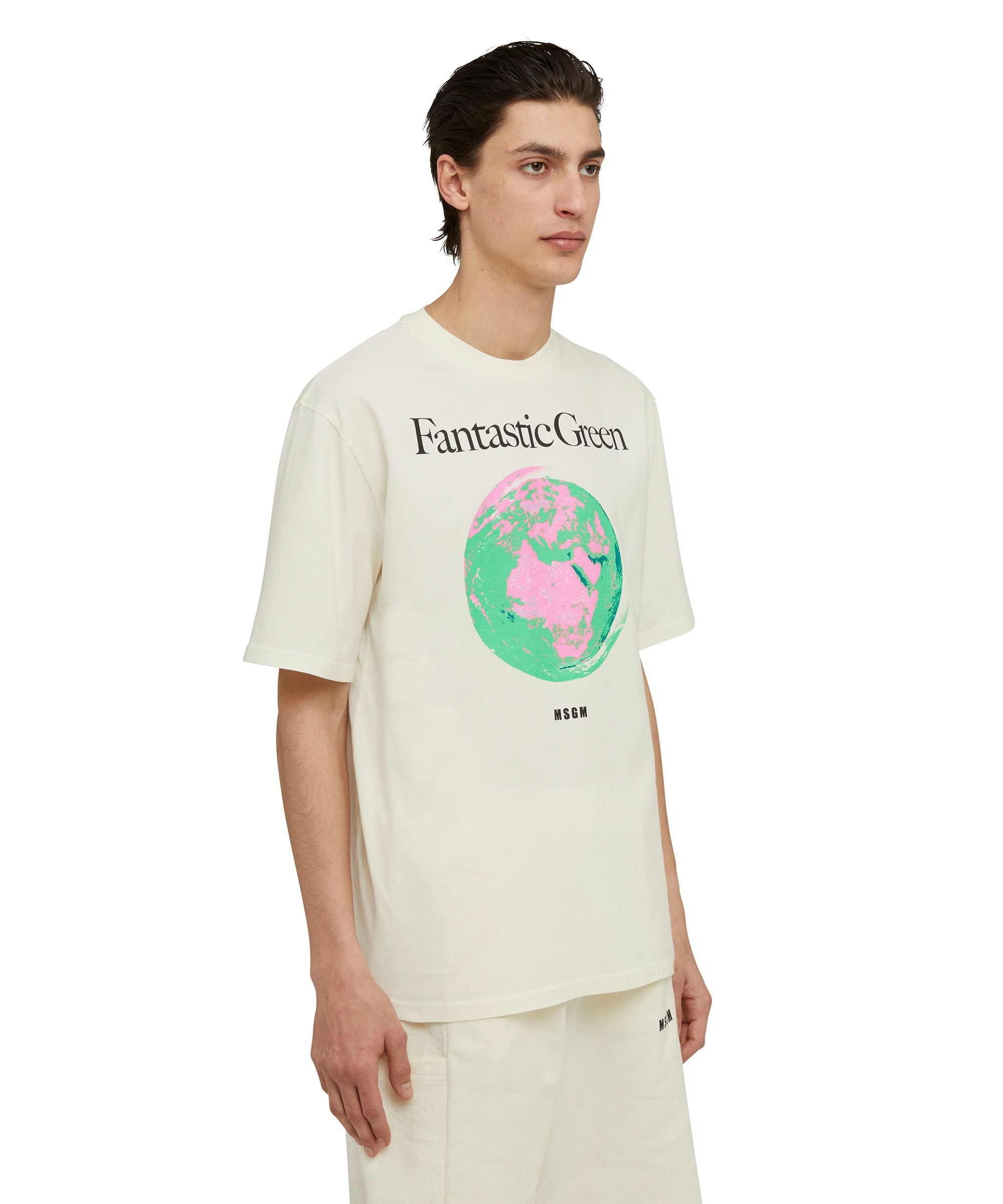 Organic cotton crewneck t-shirt from the MSGM Fantastic Green Capsule - 5