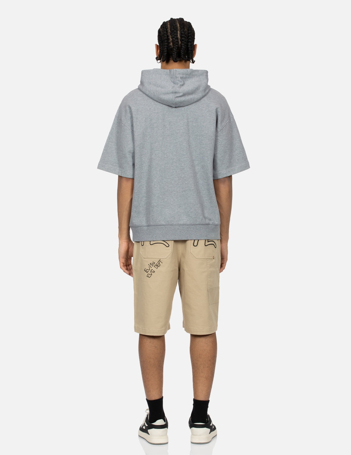 Godhead Embroidery and Multi-prints Loose Fit Short-Sleeve Hooded Sweatshirt - 6