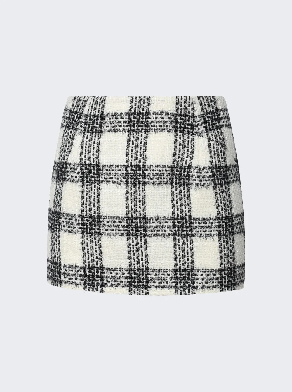 Tweed Mini Skirt White Checked - 1