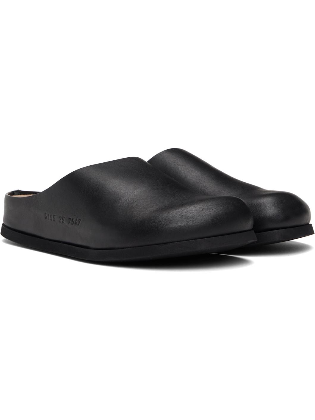 Black Leather Slip-on Loafers - 4