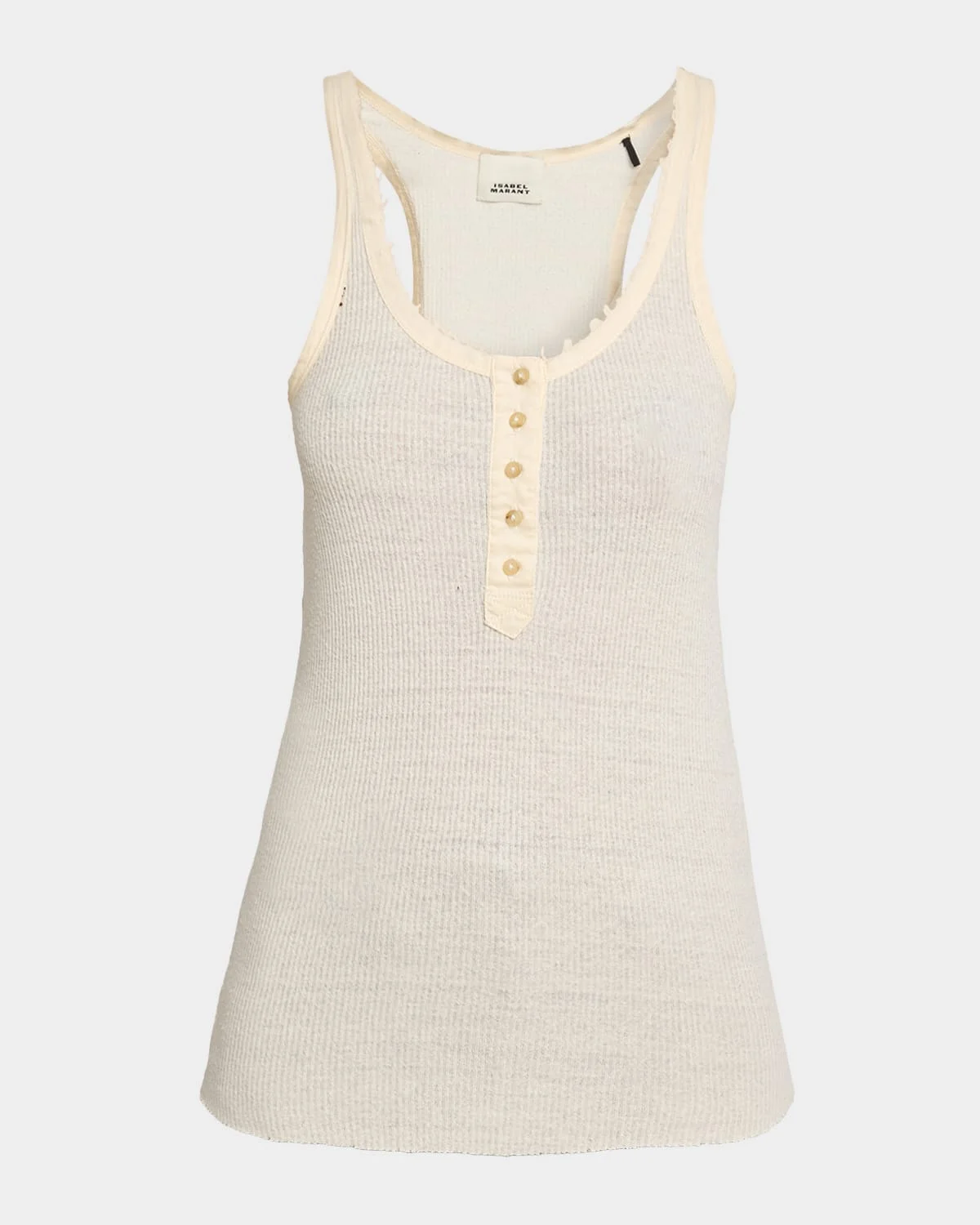 Helma Silk Rib Button-Front Tank Top - 1