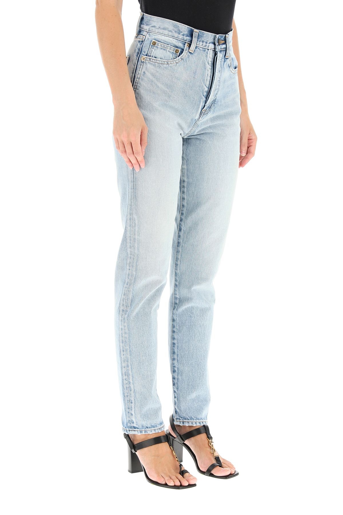 SLIM SERGE LIGHT BLUE JEANS - 3