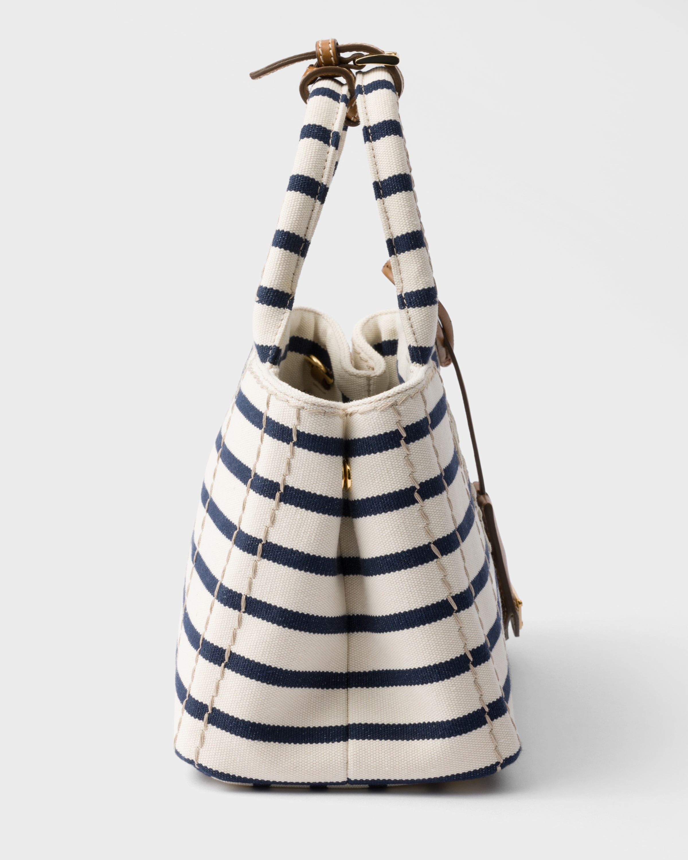 Striped cotton canvas mini-bag - 7