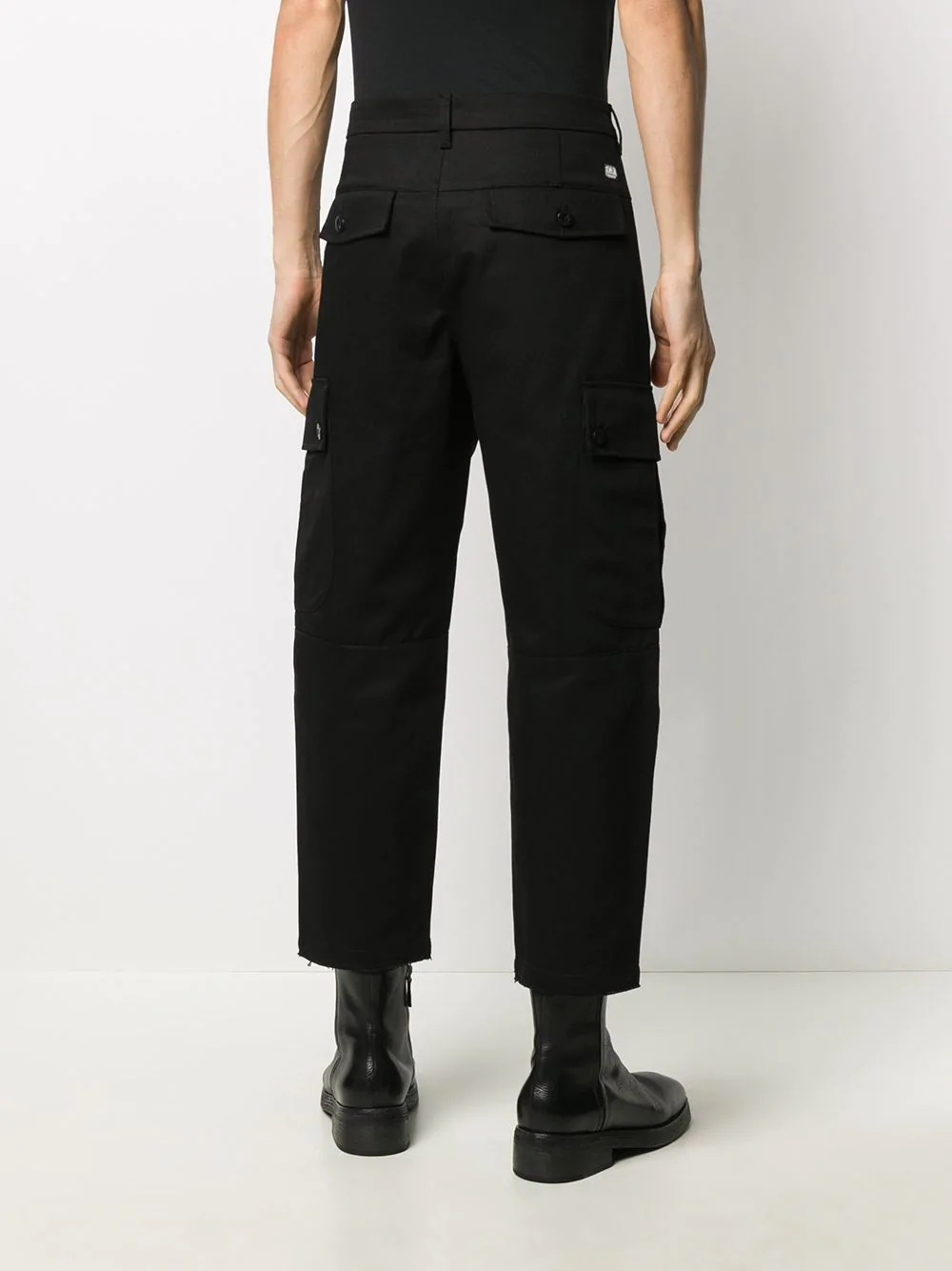 high-rise cropped cargo trousers - 4