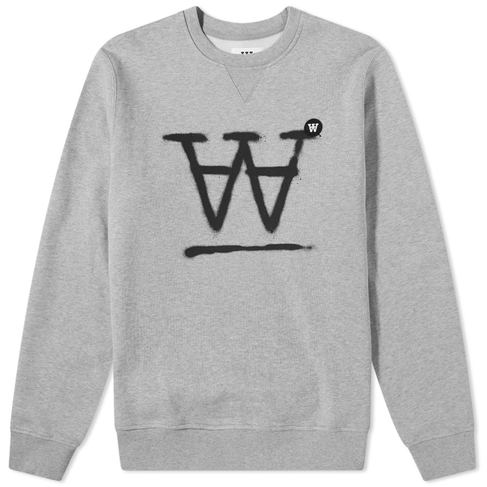 Wood Wood Tye Spray Logo Crew Sweat - 1