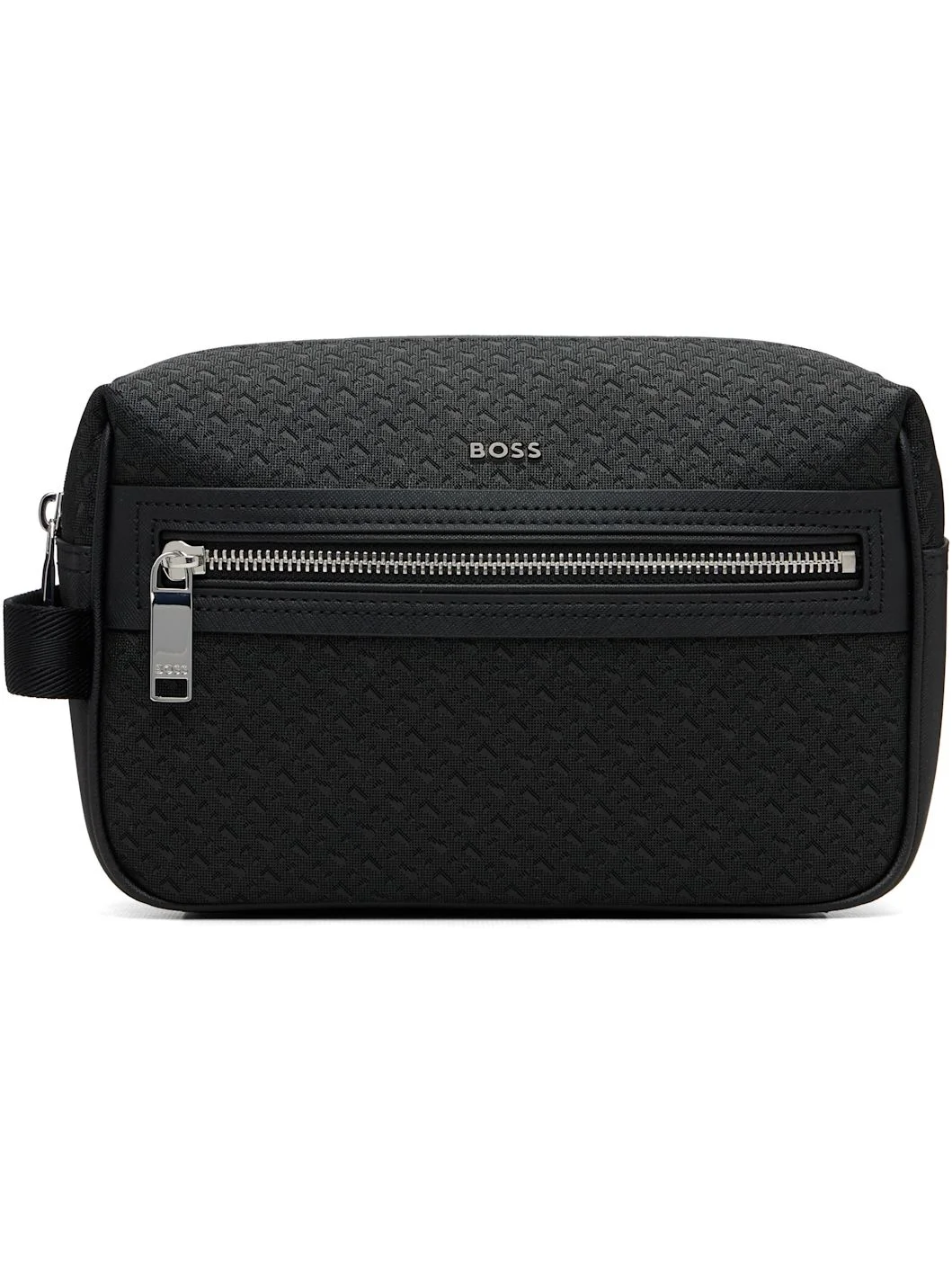 Black Bonded Leather Toiletry Bag - 1
