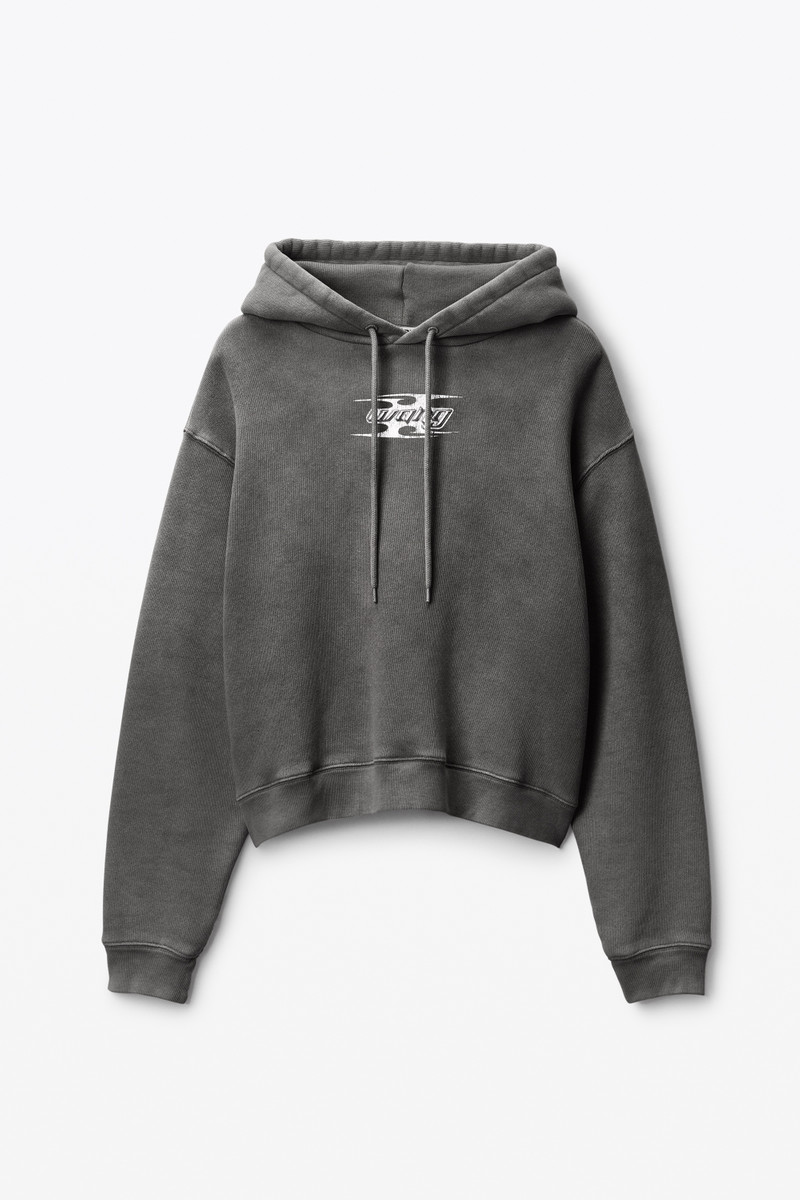 blade logo-embossed hoodie in cotton 1