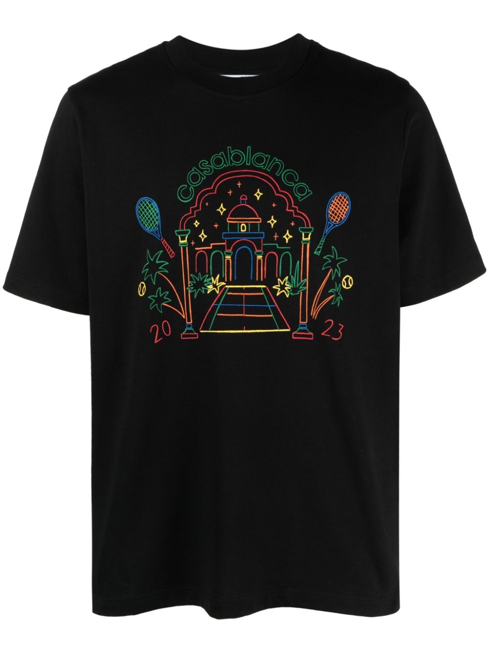 Rainbow Crayon Temple organic-cotton T-shirt - 1