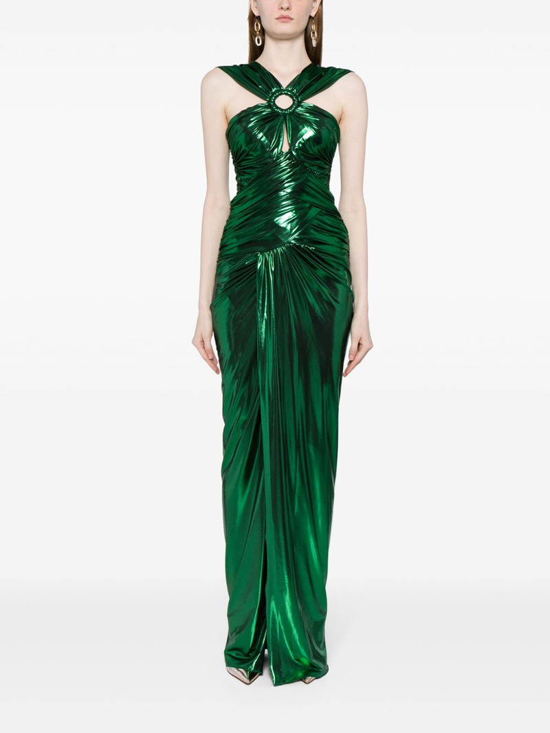 ZUHAIR MURAD lamé draped sleeveless gown outlook