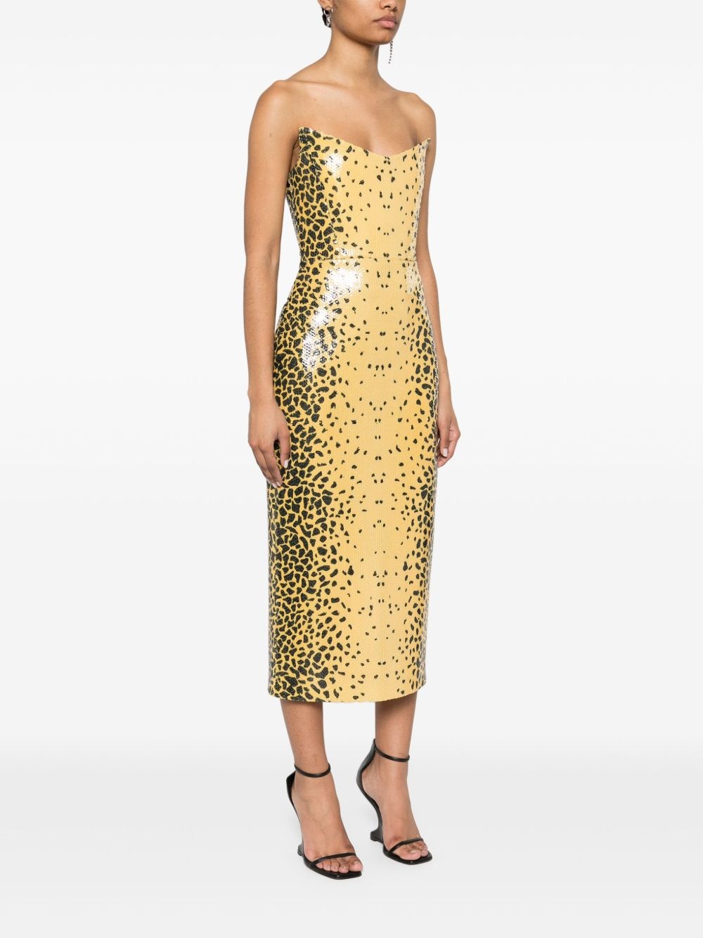 strapless cheetah-print maxi dress - 3
