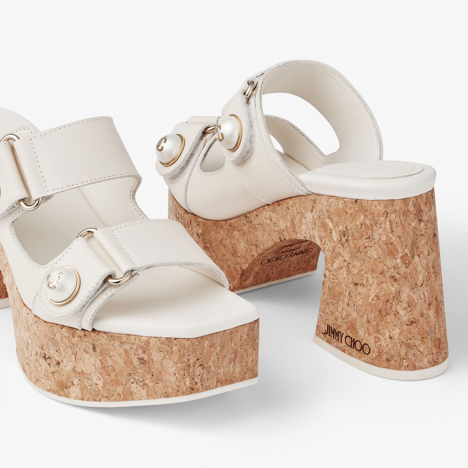 Fayence Wedge 95
Latte Leather Platform Wedge - 3