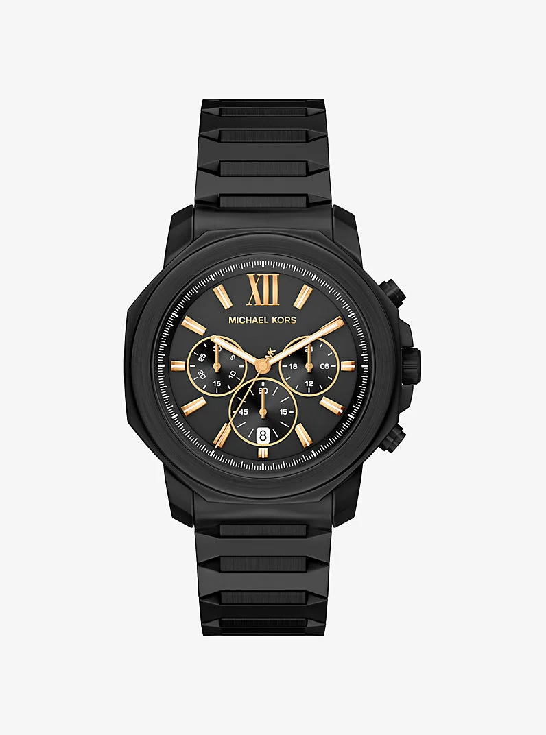 Oversized Prescott Black-Tone Watch - 1