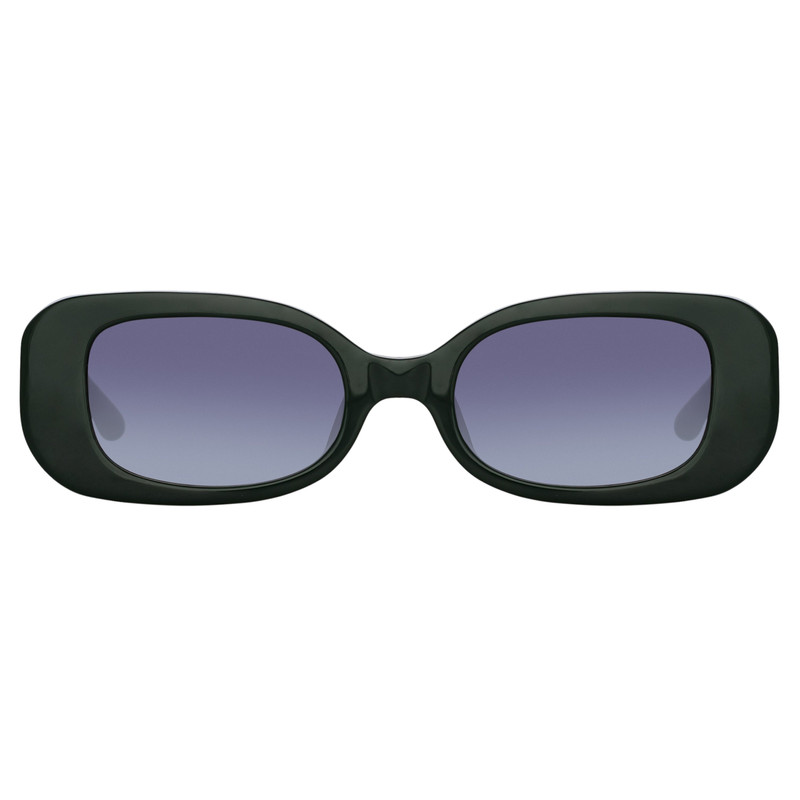 LOLA RECTANGULAR SUNGLASSES IN GREEN - 1