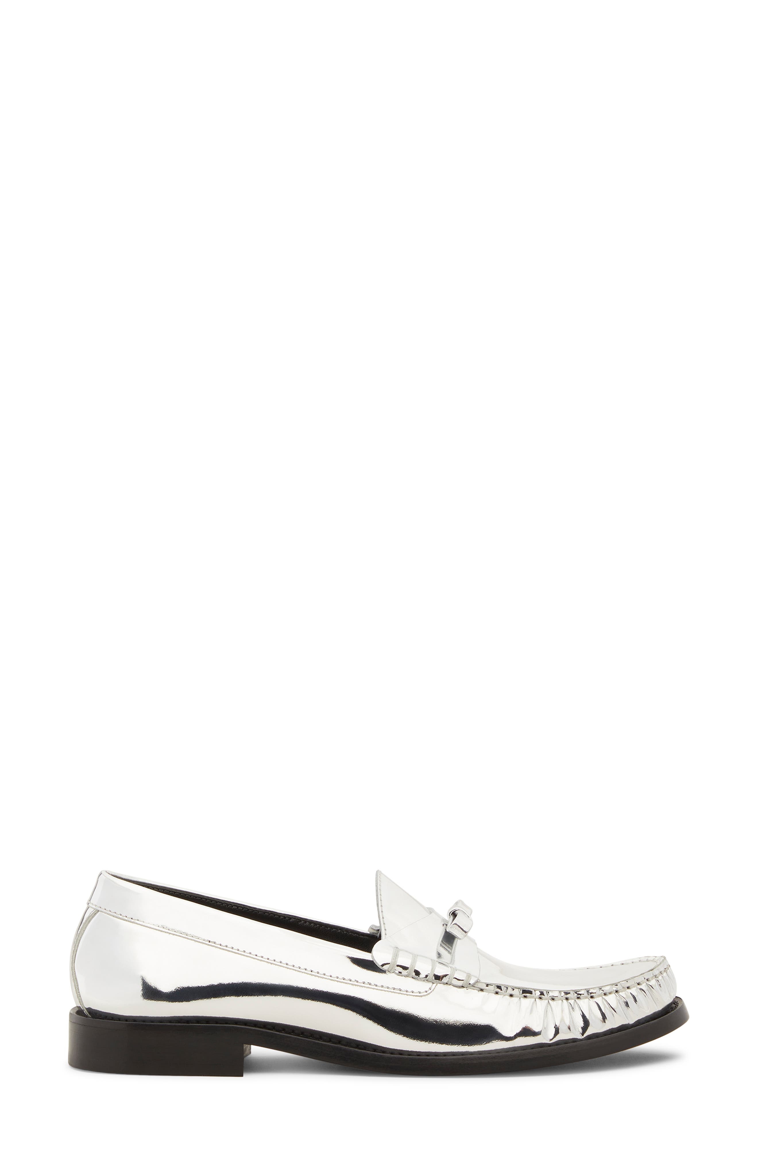 Stuart Weitzman Lottie Bow Loafer in Silver at Nordstrom - 3