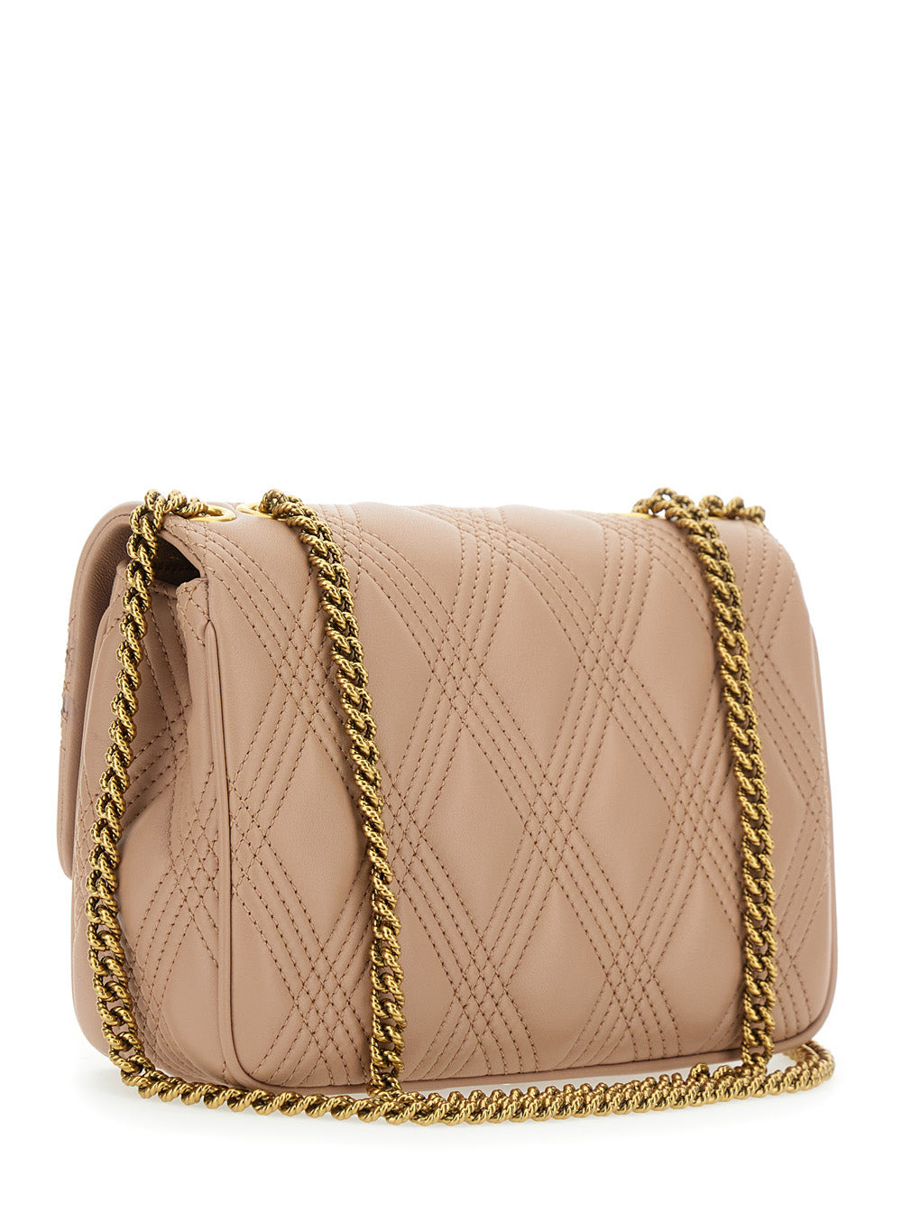 Valentino Garavani Women 'Quiltie 67' Pink Shoulder Bag With Vlogo Metallic Plate On The Front In Qu - 3