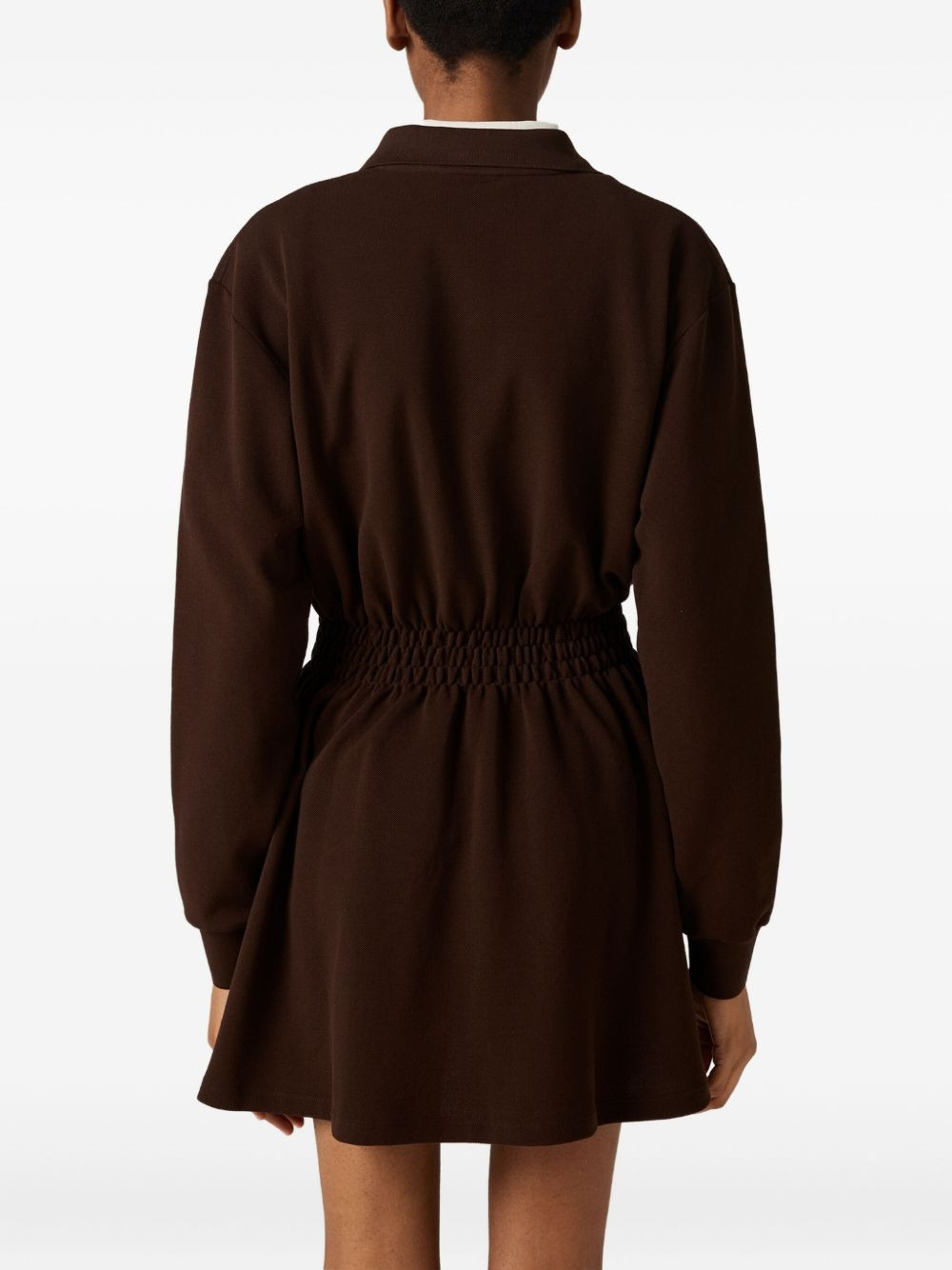 logo-embroidered piqué dress - 3