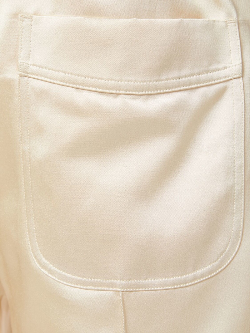 Shiny satin shorts w/ piping - 4
