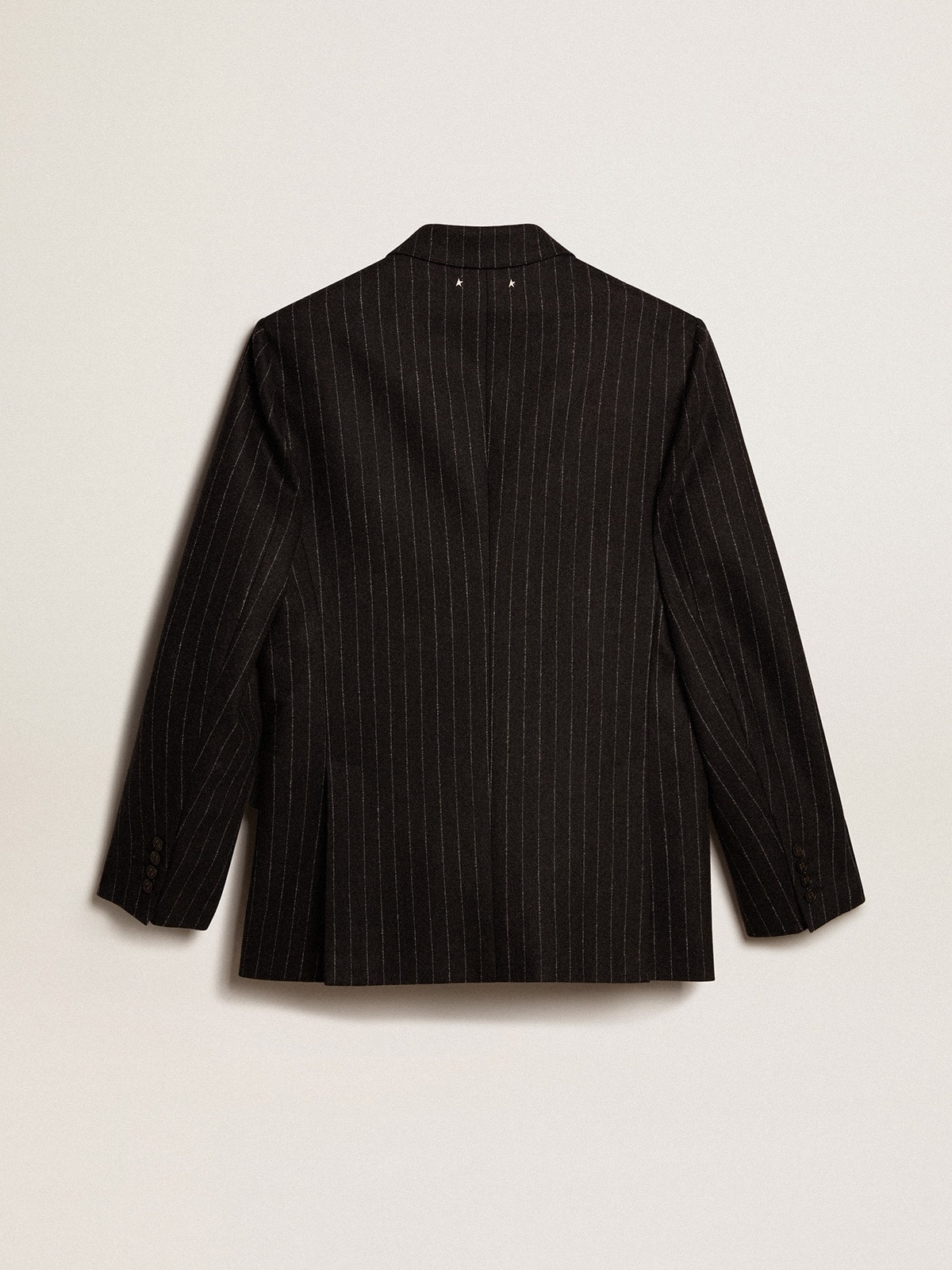 Men’s double-breasted blazer in gray melange wool - 5