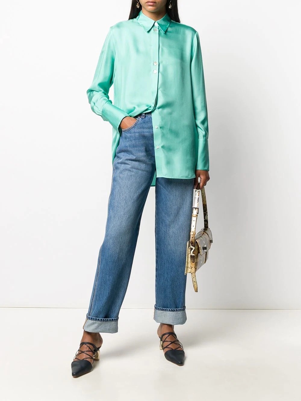 silk-twill loose-fit shirt - 2