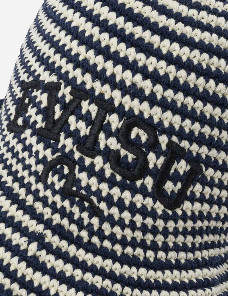 Logo Embroidery Striped Knitted Bucket Hat 6