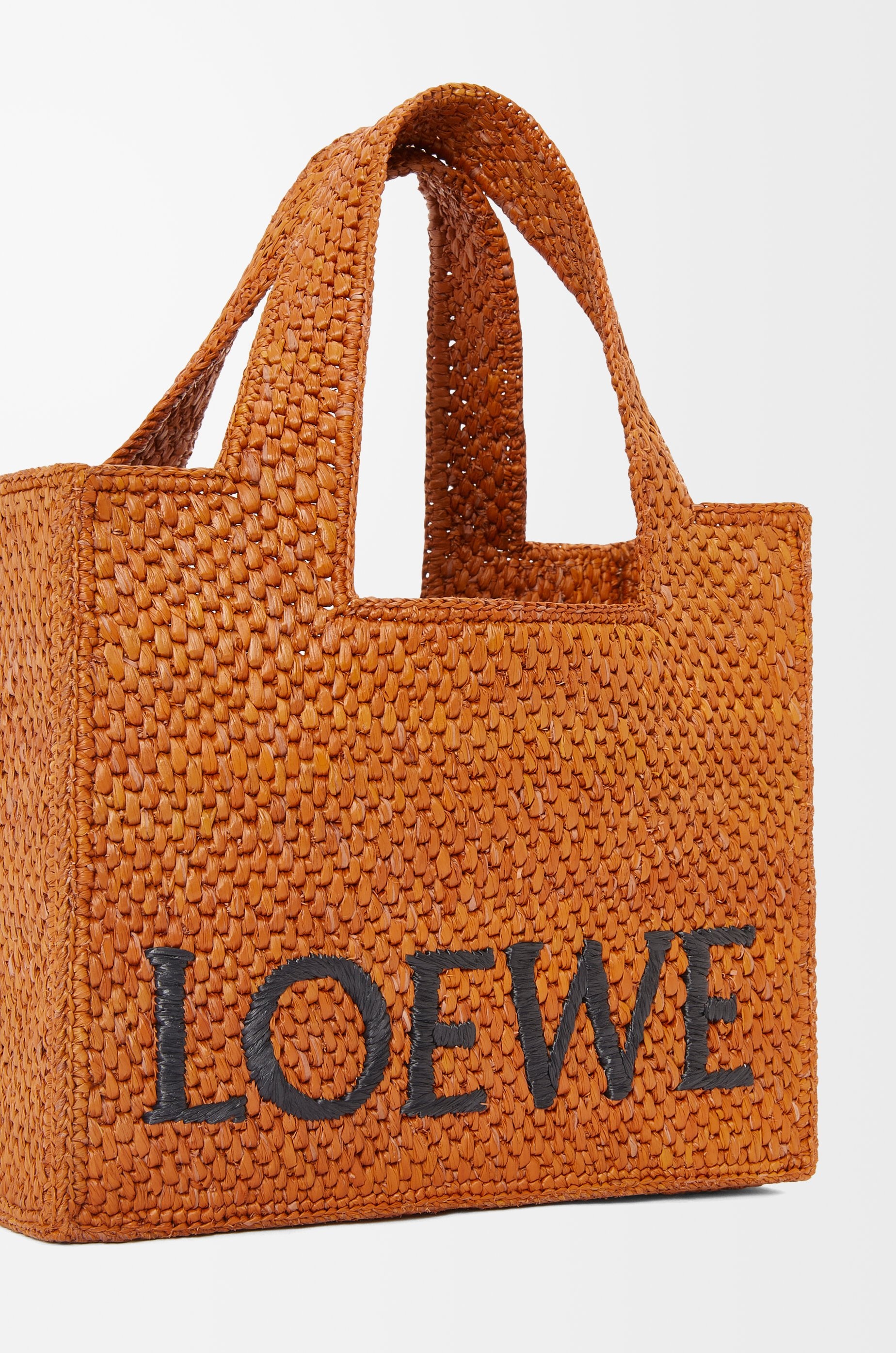 Small LOEWE Font tote in raffia - 9