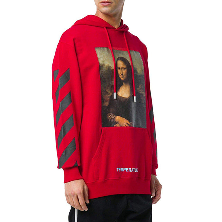 Men's Off-White C/O Virgil Abloh Painting Mona Lisa Jacket Loose Fit Red OMBB029S180030122010 - 3