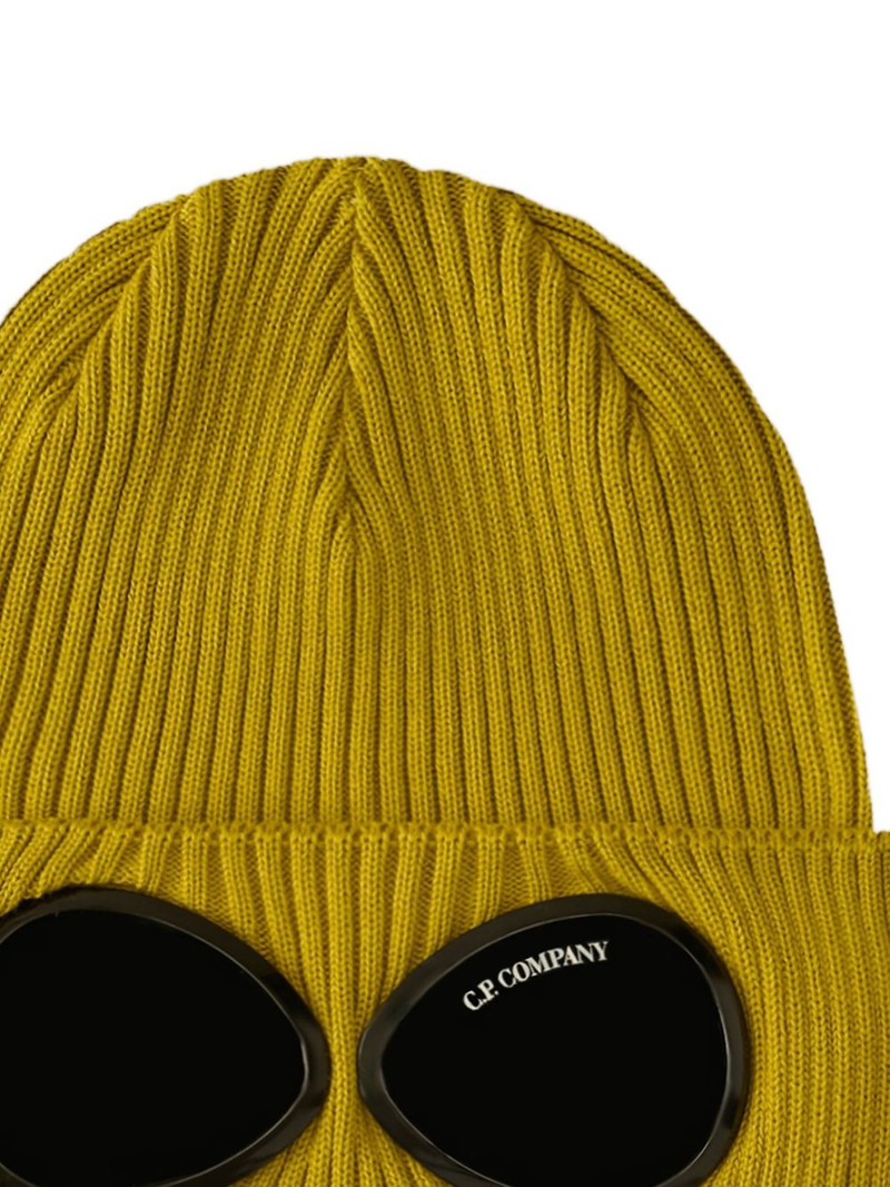 C.P. Company Goggle ribbed beanie hat outlook