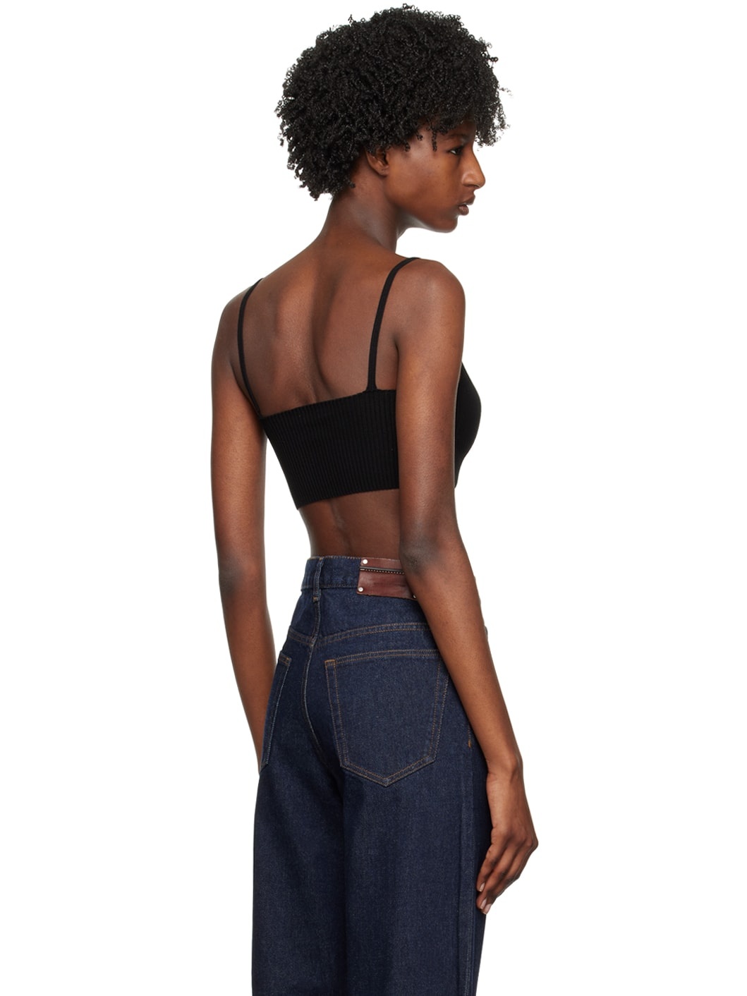 Black Cropped Tank Top - 3