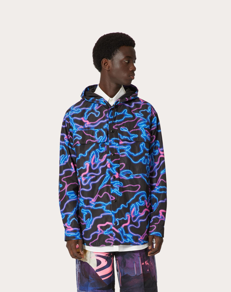 HOODED SHIRT JACKET WITH NEON CAMOU PRINT 3