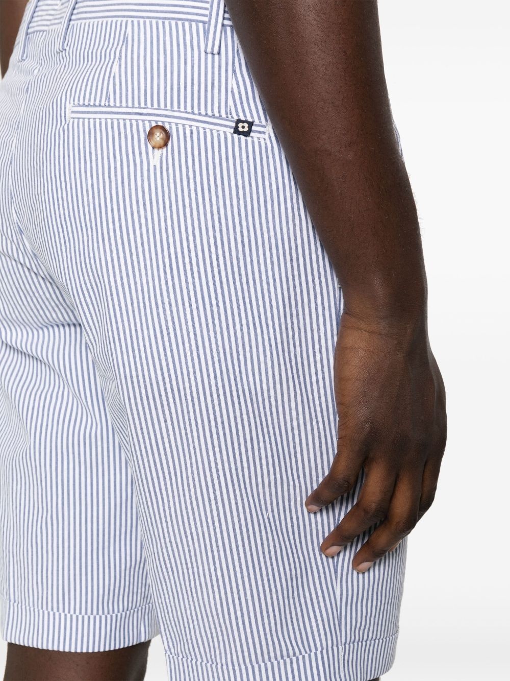 striped cotton chino shorts - 5