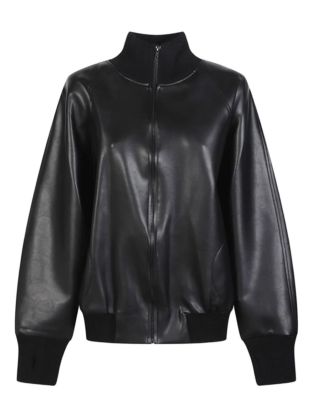 Faux-leather bomber jacket - 1