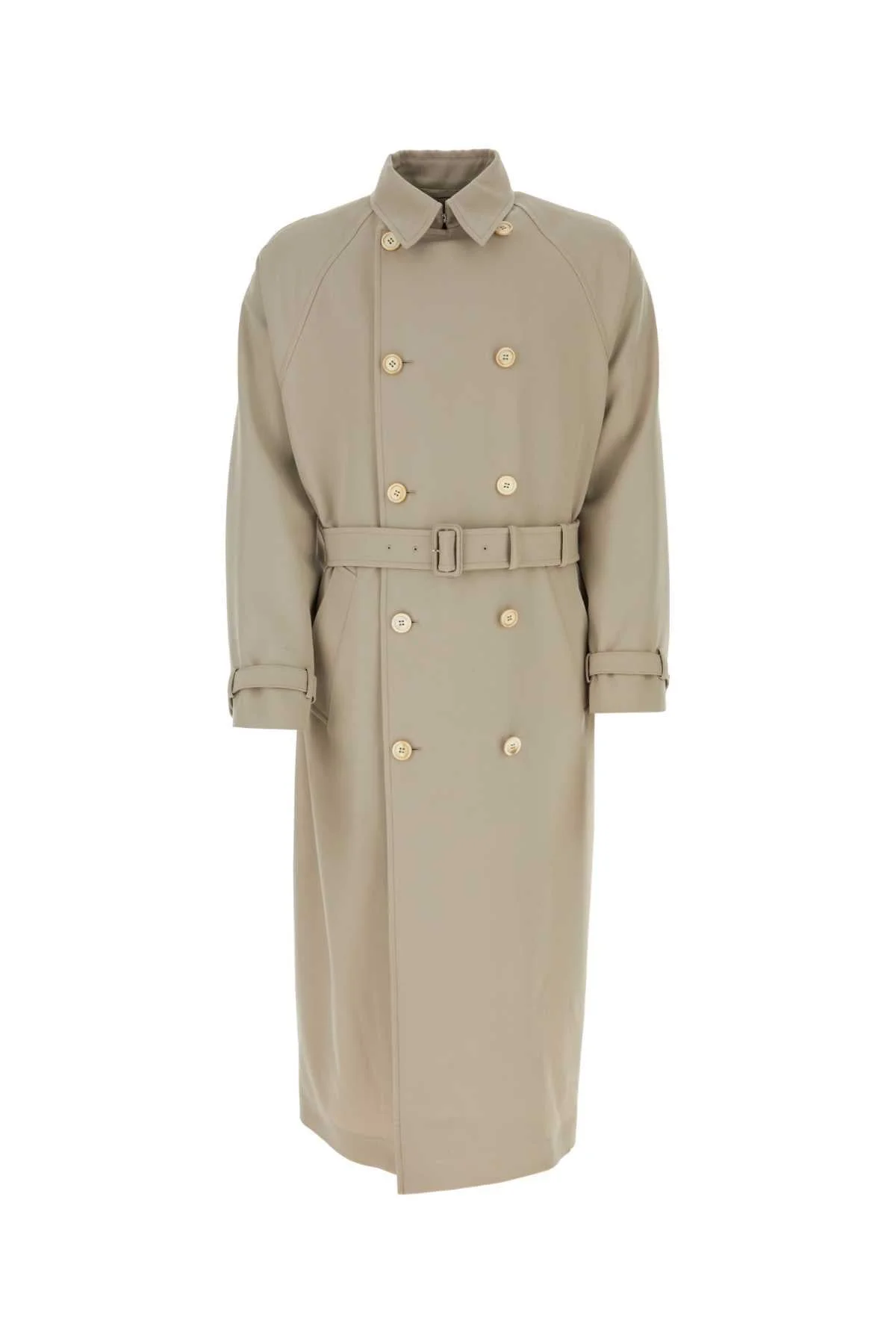 Prada Men Cappuccino Gabardine Trench Coat - 1