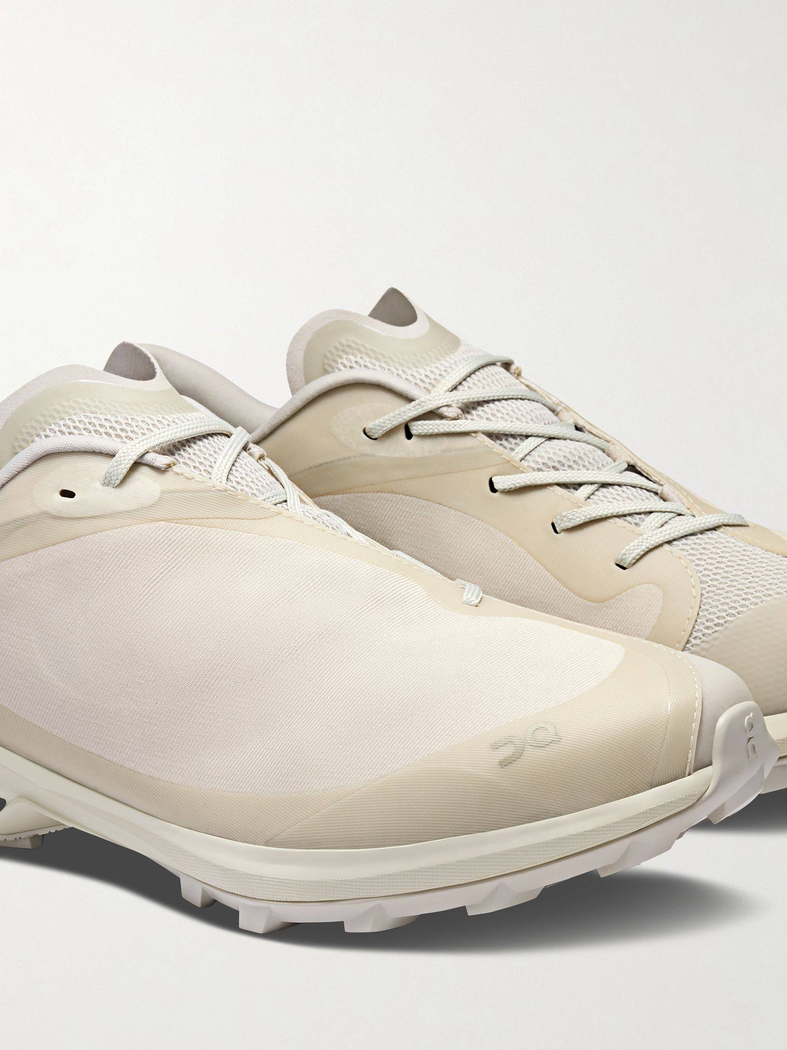 + POST ARCHIVE FACTION Cloudventure Peak Rubber-Trimmed Recycled-Mesh Running Sneakers Beige - 4