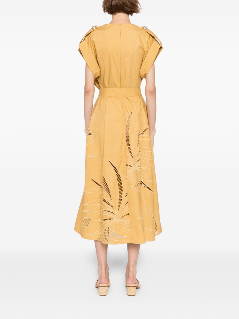 embroidered midi dress - 4