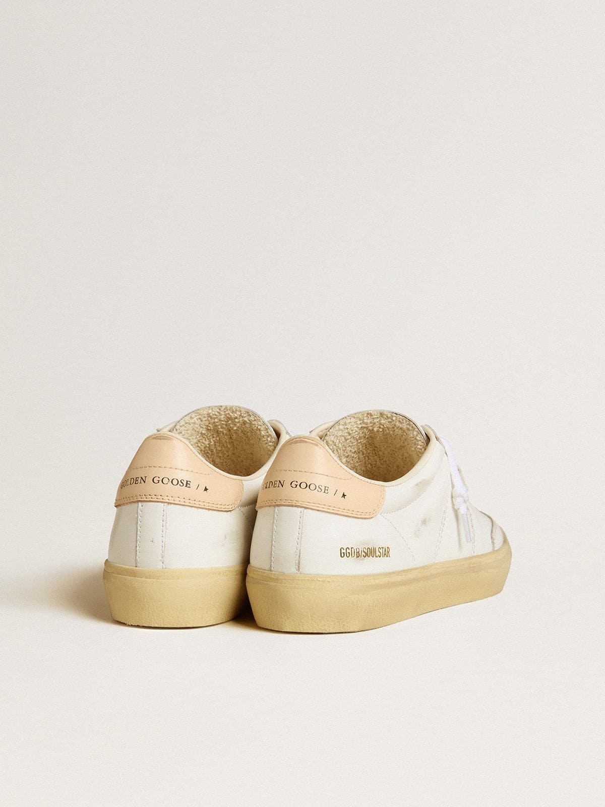 Women's Soul Star in white leather with pink leather heel tab - 4