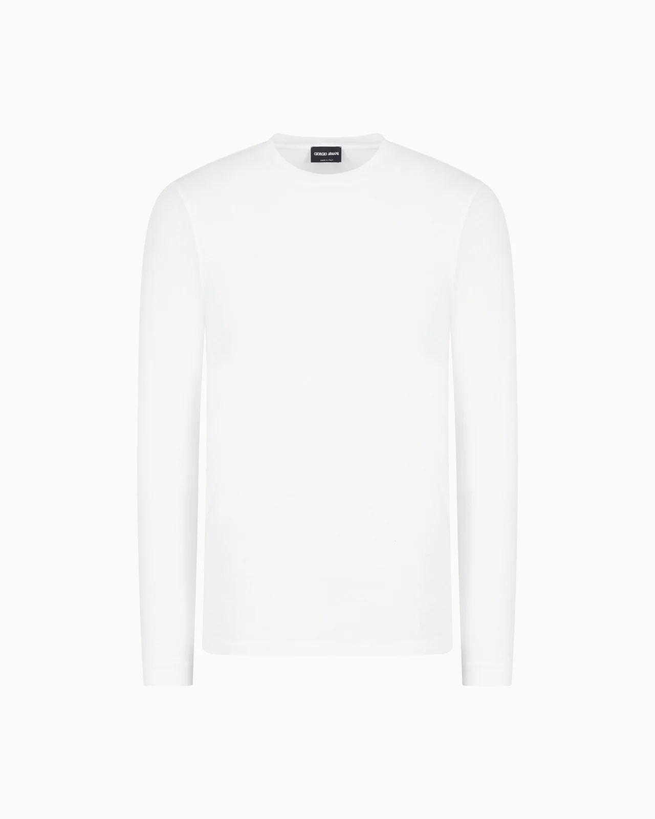 Stretch viscose jersey jumper with crew neck and long sleeves - 1