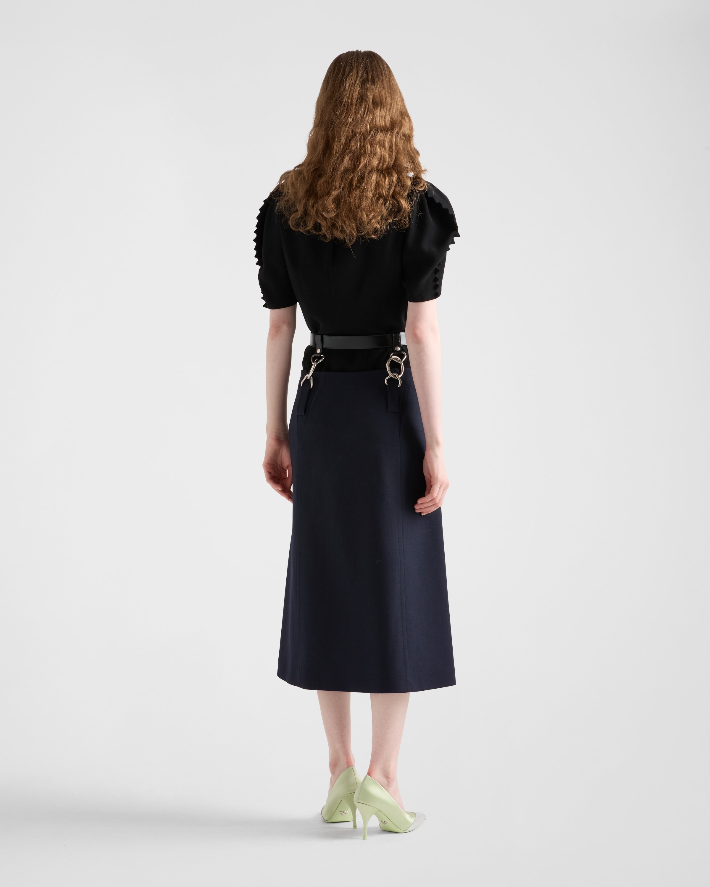 Rush stitch skirt with belt - 5