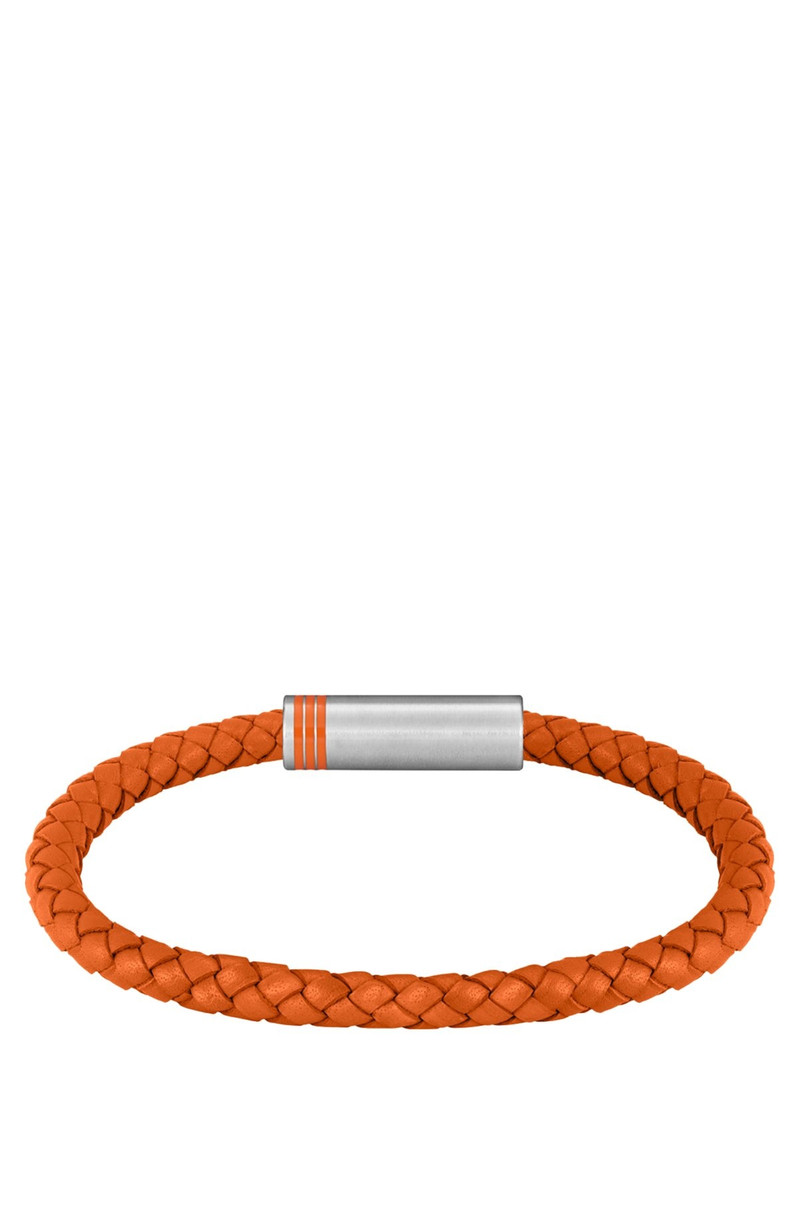 BOSS ORANGE BRAIDED-LEATHER CUFF WITH MAGNETIC LOGO CLOSURE outlook