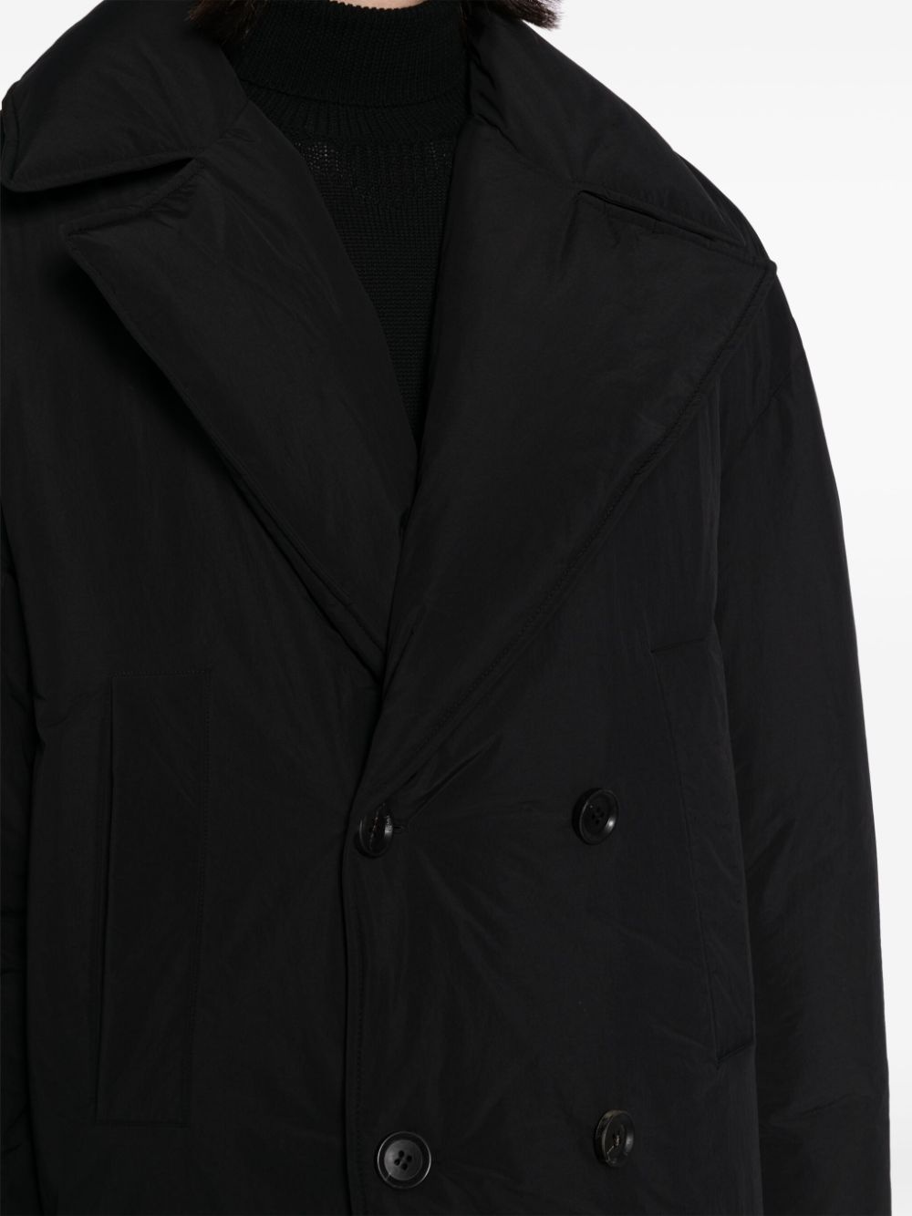 notched-lapels padded jacket - 5