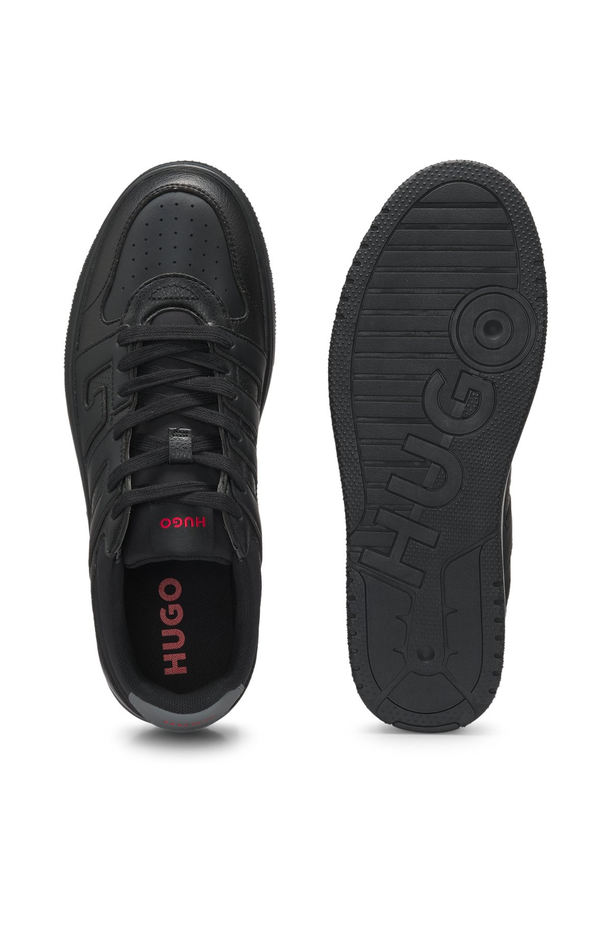FAUX-LEATHER TRAINERS WITH LOGO UPPERS - 4
