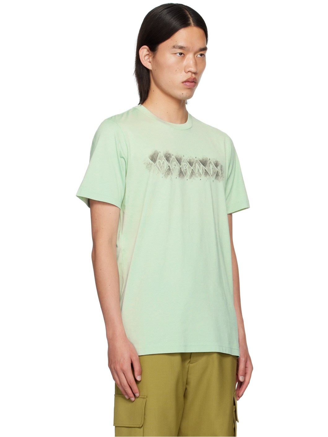 Green Argyle Print T-Shirt - 2